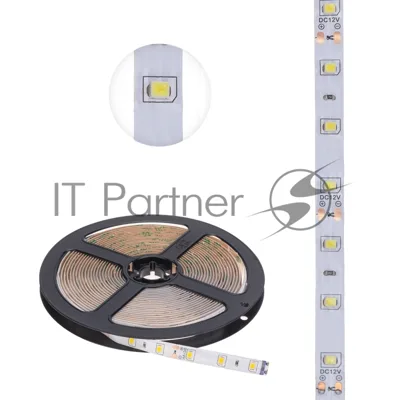 Лента светодиодная 5 м 12 В 2835 2700 К IP65 60 LED/м для БП с клеммами LAMPER