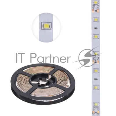 Лента светодиодная 5 м 12 В 2835 6500 К IP23 60 LED/м для БП с клеммами LAMPER