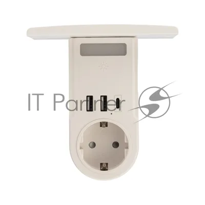 Сетевое зарядное устройство USB Rexant (2хUSB-A + USB-С) + розетка 220-250В с подсветкой и подставкой для телефона