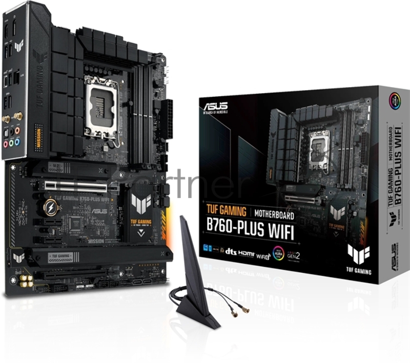 Материнская плата ASUS TUF GAMING B760-PLUS WIFI, LGA1700, Intel B760, 4xDDR5, 4xSATA, 3xM.2, 1xPCIe 5.0 x16, DisplayPort, HDMI, 1x2.5Gb LAN, USB Type-C, 5x3.5 мм, 7.1, ATX