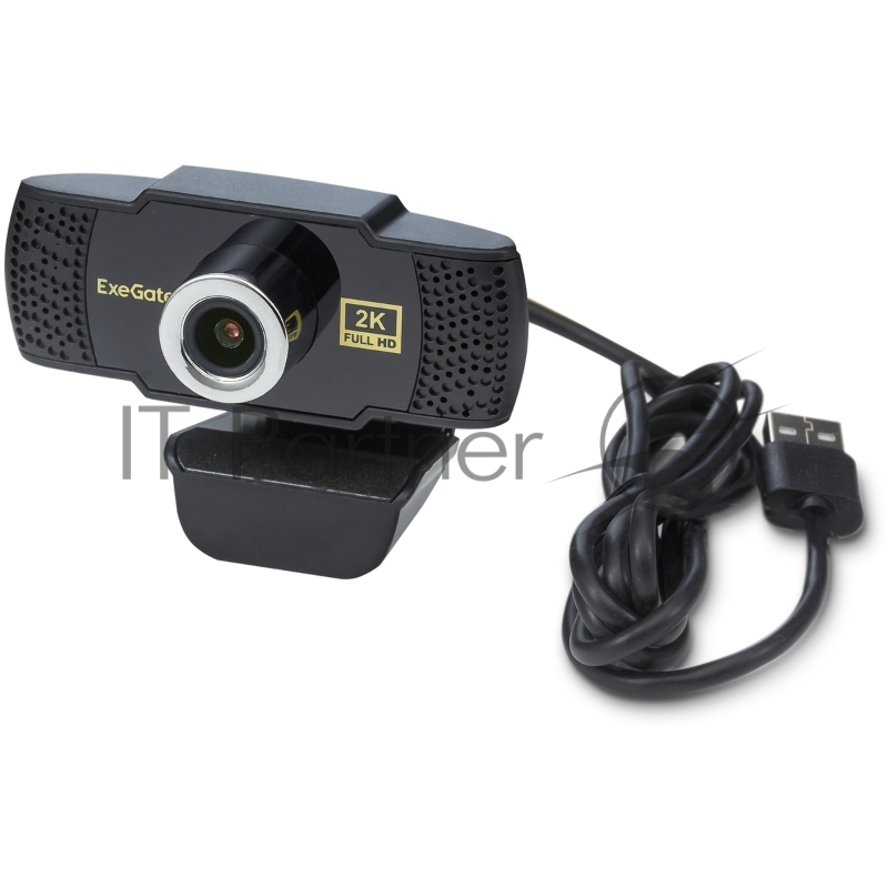 Веб-камера ExeGate BusinessPro C922 2K 2560x1440, 30 кадр/с, USB Type-A, микрофон (шумоподавление), универсальное крепление, штатив в комплекте