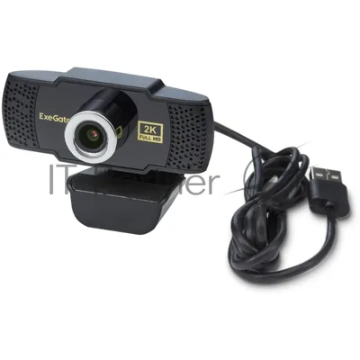 Веб-камера ExeGate BusinessPro C922 2K 2560x1440, 30 кадр/с, USB Type-A, микрофон (шумоподавление), универсальное крепление, штатив в комплекте