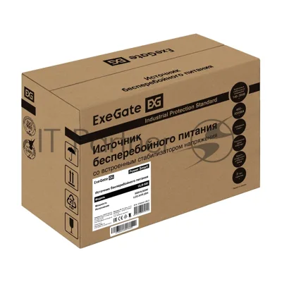 Источник бесперебойного питания ExeGate Power Smart ULB-500.LCD.AVR.2SH 500VA/300W, LCD, AVR, 2*Schuko, металлический корпус, черный
