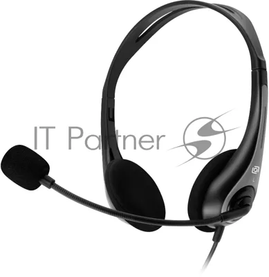Гарнитура Oklick HS-M300 чёрный/серый, проводная, USB