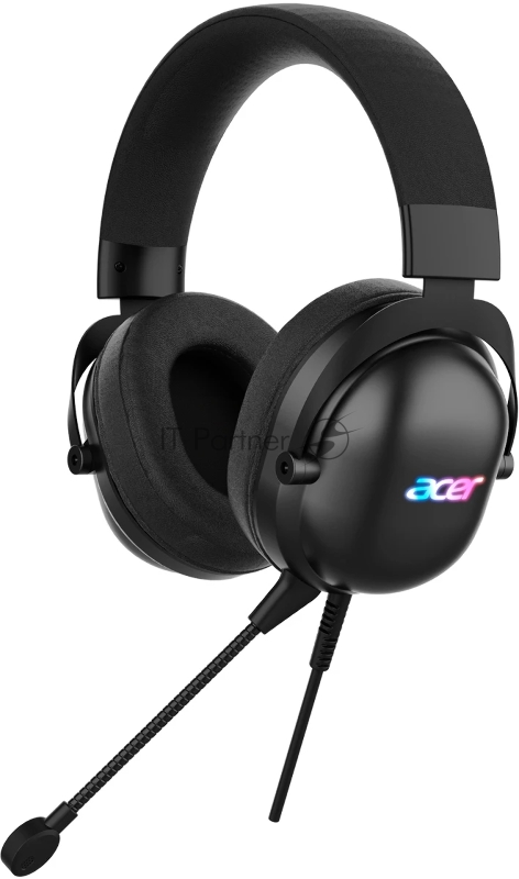 Гарнитура Acer AHW122 чёрный, проводная, USB, подсветка