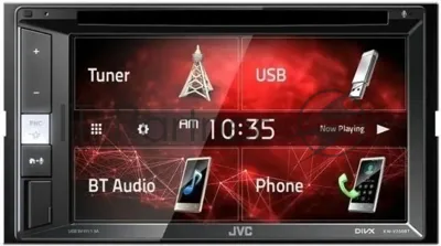 Автомагнитола JVC KW-V250BTM, 2 DIN, 6.2", CD, Bluetooth, USB Type-A, AUX, CarPlay