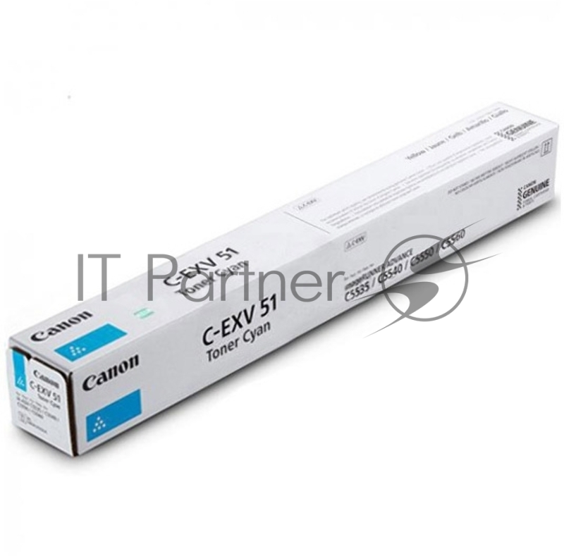 Тонер Canon C-EXV51C 0482С002 голубой туба для копира iR-ADV C5535/5535i/5540i/5550i/5560ii MFP