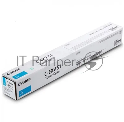 Тонер Canon C-EXV51C 0482С002 голубой туба для копира iR-ADV C5535/5535i/5540i/5550i/5560ii MFP