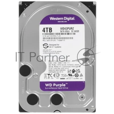 Жесткий диск HDD WD Purple 4Tb 5400rpm SATA 256Mb 3.5"
