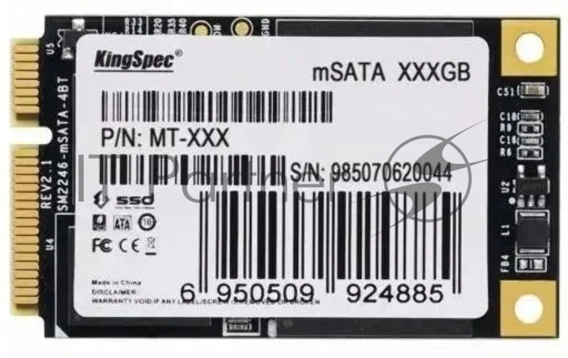 Накопитель SSD KINGSPEC MT Series MT-512, mSATA, R/W 560/540, 3D NAND
