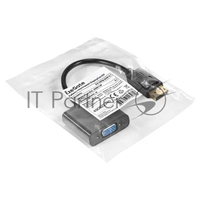 Кабель-переходник DisplayPort-VGA ExeGate EX-DPM-VGAF-0.2 (20M/15F, 0,2м)