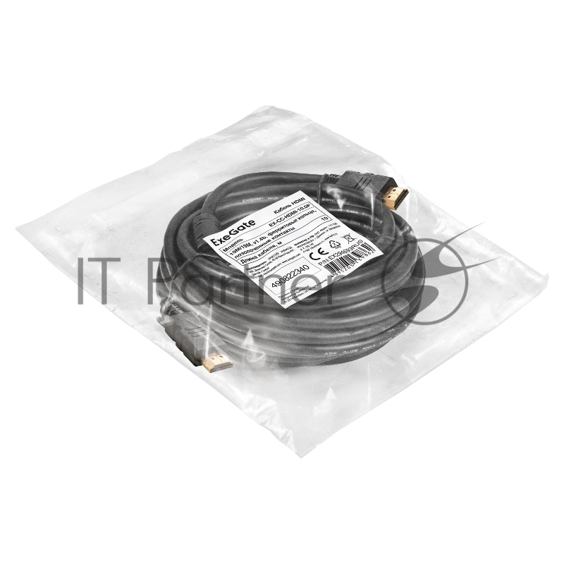 Кабель HDMI ExeGate EX-CC-HDMI-10.0F (19M/19M, 10м, v1.4b, ферритовые кольца, позолоченные контакты)