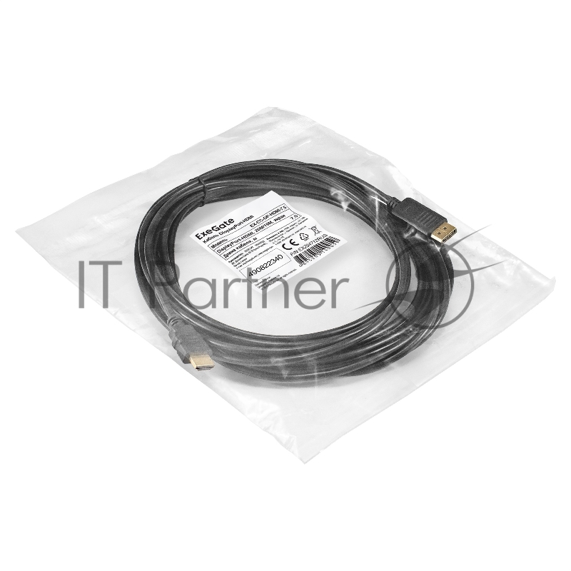 Кабель DisplayPort-HDMI ExeGate EX-CC-DP-HDMI-7.5 (20M/19M, 7,5м, экран)