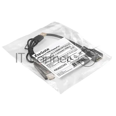 Конвертер HDMI-DisplayPort ExeGate EX-A-HDMIM-DPFU2-0.15 (19M/U2AM+20F, с питанием USB2.0)