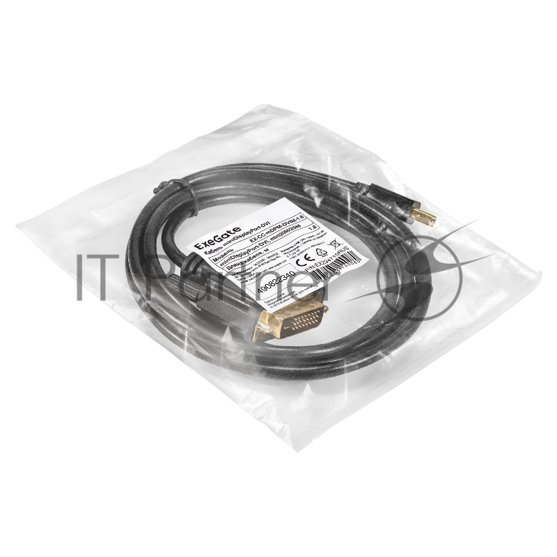 Кабель miniDisplayPort-DVI ExeGate EX-CC-mDPM-DVIM-1.8 (mini20M/25M, 1,8м)