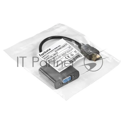 Кабель-переходник HDMI-VGA ExeGate EX-HDMIM-VGAF-0.2 (19M/15F, 0,2м)