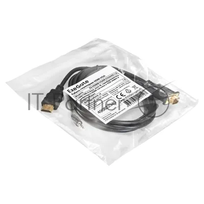 Кабель-переходник HDMI-VGA ExeGate EX-HDMIM-VGAM-3.5JackS-1.8 (19M/15M+3.5мм Jack M, 1,8м) Преобразователь цифрового HDMI сигнала в VGA видео и стерео-аудио