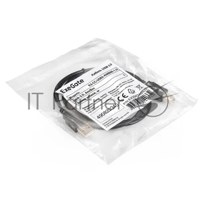 Кабель USB 2.0 ExeGate EX-CC-USB2-AMBM-1.0 (Am/Bm, 1,0м)