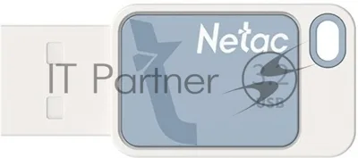 Флешка USB Netac UA31 NT03UA31N-064G-20BL), 64Gb, USB 2.0, R/W 110/45, синий/белый