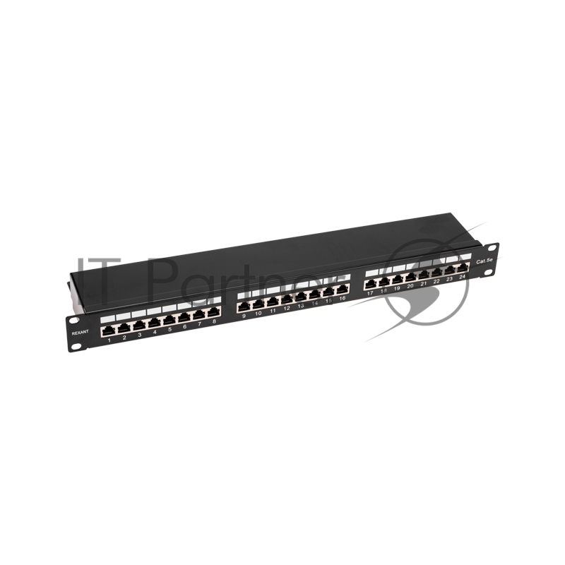 Панель коммутационная Rexant 19", 1U, 24 порта, F/UTP, RJ-45, CAT 5e PRO