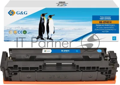 Картридж G&G аналог HP CF401X/201X синий 2.3k с чипом