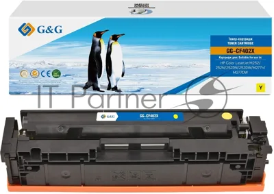 Картридж G&G аналог HP CF402X/201X желтый 2.3k с чипом