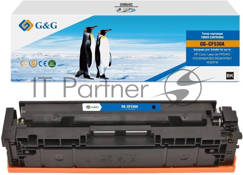 Картридж G&G аналог HP CF530A/205A черный 1.1k с чипом