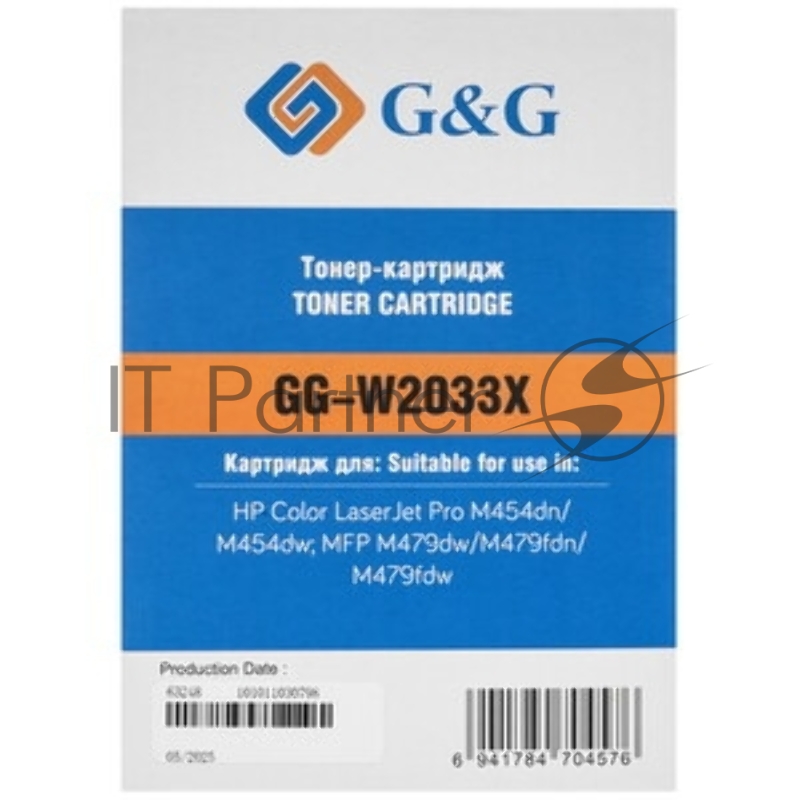 Картридж G&G, аналог HP W2033X/415X красный 6k с чипом