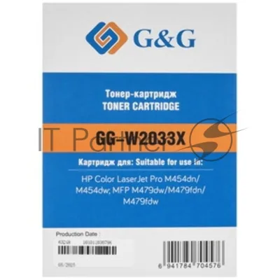 Картридж G&G, аналог HP W2033X/415X красный 6k с чипом