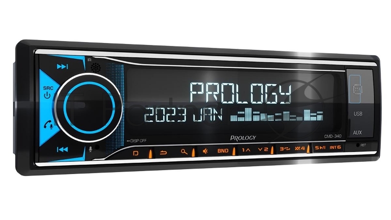 Автомагнитола Prology CMD-340, 1 DIN, Bluetooth, USB Type-A, AUX, пульт ДУ