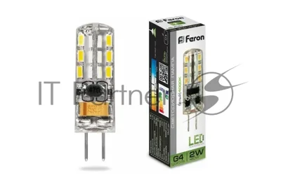 Лампа светодиодная Feron LED 2вт 12в G4 белый капсульная