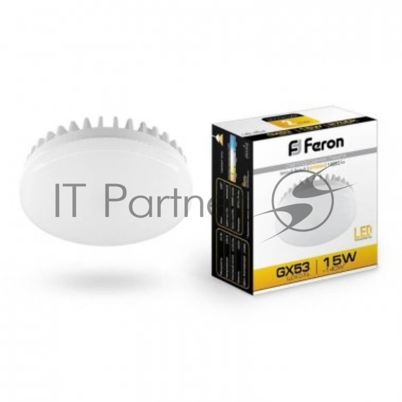 Лампа светодиодная Feron LB-454 15Вт GX53 теплый таблетка