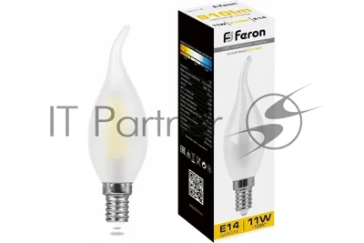 Лампа светодиодная Feron LB-714 (38009) 11 вт Е14 теплый матовая свеча на ветру FILAMENT
