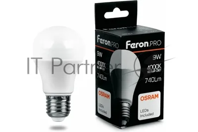 Лампа светодиодная Feron PRO LB-1009 9вт Е27 белый
