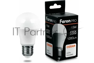 Лампа светодиодная Feron PRO LB-1015 15Вт Е27 белый