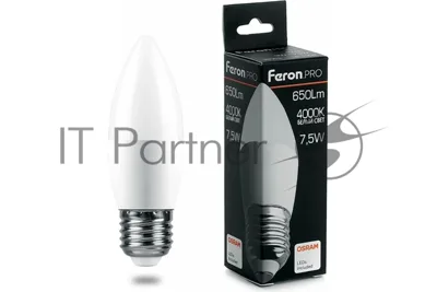 Лампа светодиодная Feron PRO LB-1307 7.5Вт Е27 белый матовая свеча