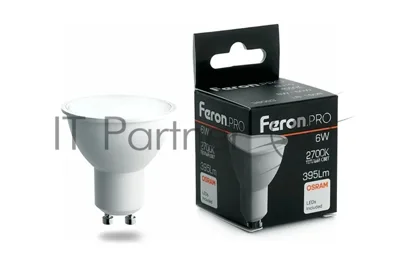 Лампа светодиодная Feron PRO LB-1606 6Вт 230В GU10 теплый