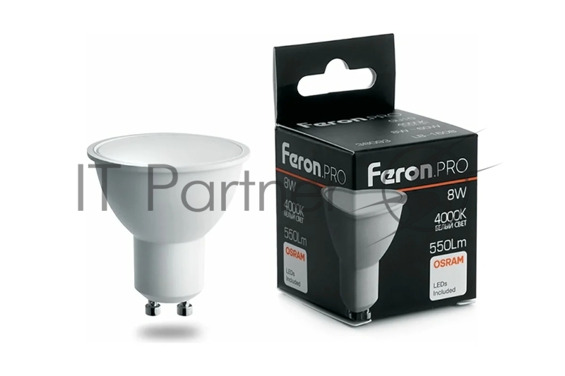 Лампа светодиодная Feron PRO LB-1608 8Вт 230В GU10 белый