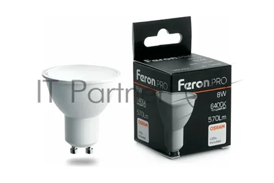 Лампа светодиодная Feron PRO LB-1608 8Вт 230В GU10 дневной