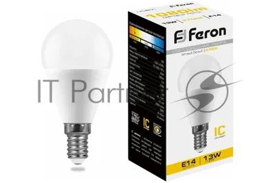 Лампа светодиодная Feron LB-950 13Вт Е14 теплый матовый шар