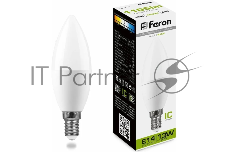Лампа светодиодная Feron LB-970 (38108) 13 вт E14 белый матовая свеча