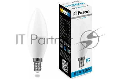 Лампа светодиодная Feron LB-970 13Вт E14 дневной матовая свеча