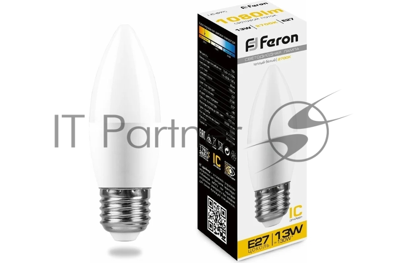 Лампа светодиодная Feron LB-970 13Вт E27 теплый матовая свеча