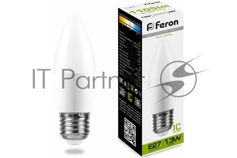 Лампа светодиодная Feron LB-970 13Вт E27 белый матовая свеча