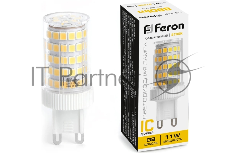 Лампа светодиодная Feron LB-435 11Вт 230В G9 теплый капсульная