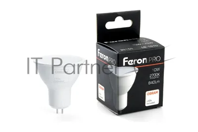 Лампа светодиодная FERON PRO LB-1610 (38158) 10 вт 230в GU5.3 теплый