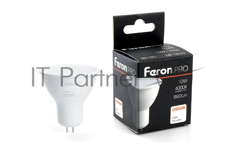Лампа светодиодная Feron PRO LB-1610 10Вт 230В GU5.3 белый