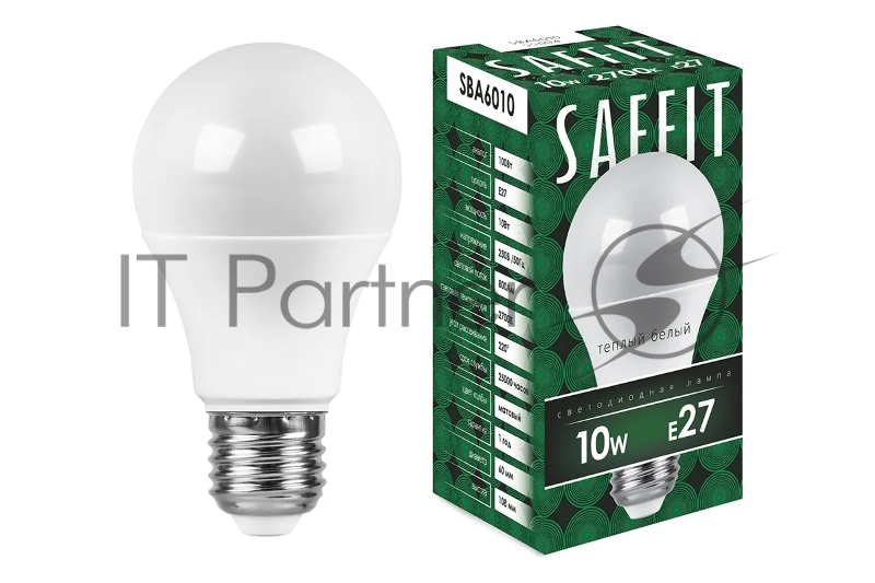 Лампа светодиодная SAFFIT SBA6010 (55004) 10Вт Е27 теплый