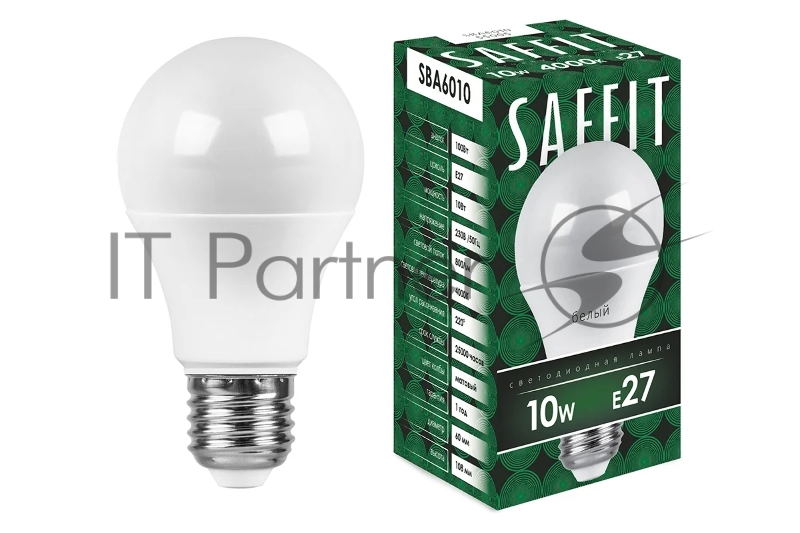 Лампа светодиодная SAFFIT SBA6010 (55005) 10Вт Е27 белый