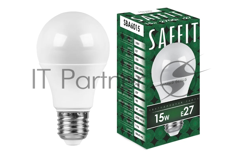 Лампа светодиодная SAFFIT SBA6015 (55010) 15Вт Е27 теплый